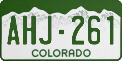 CO license plate AHJ261