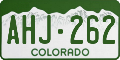 CO license plate AHJ262