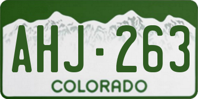 CO license plate AHJ263