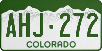 CO license plate AHJ272