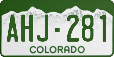 CO license plate AHJ281