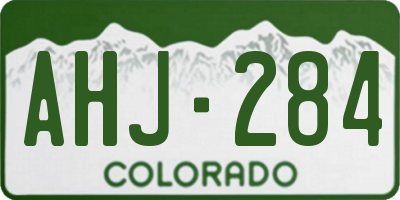 CO license plate AHJ284