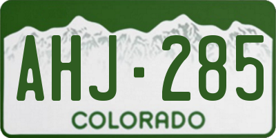 CO license plate AHJ285