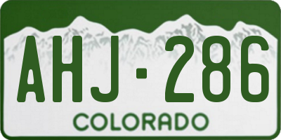 CO license plate AHJ286