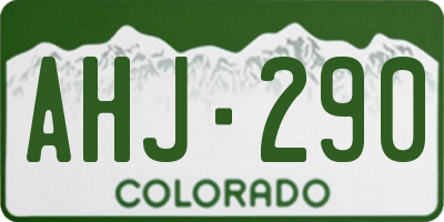 CO license plate AHJ290
