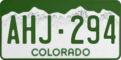 CO license plate AHJ294