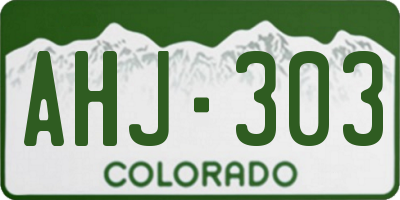 CO license plate AHJ303