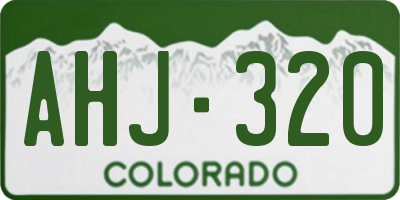 CO license plate AHJ320