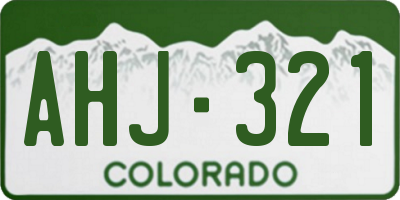 CO license plate AHJ321