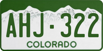 CO license plate AHJ322