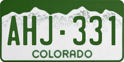 CO license plate AHJ331