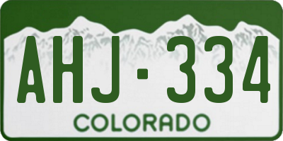 CO license plate AHJ334