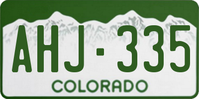 CO license plate AHJ335
