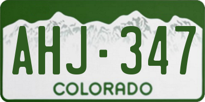 CO license plate AHJ347