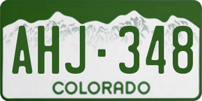 CO license plate AHJ348