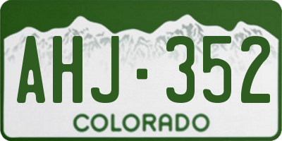 CO license plate AHJ352