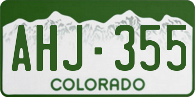 CO license plate AHJ355