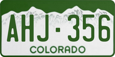 CO license plate AHJ356