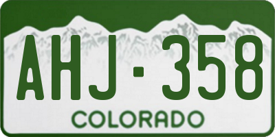 CO license plate AHJ358