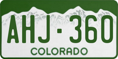 CO license plate AHJ360