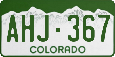 CO license plate AHJ367
