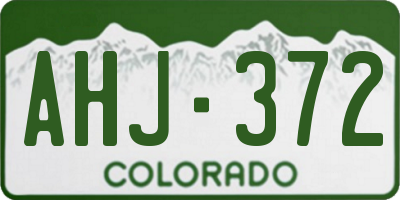 CO license plate AHJ372