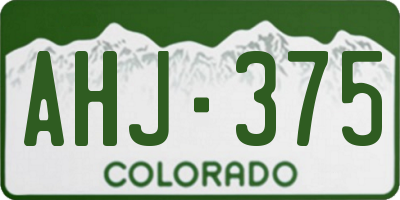 CO license plate AHJ375