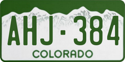 CO license plate AHJ384
