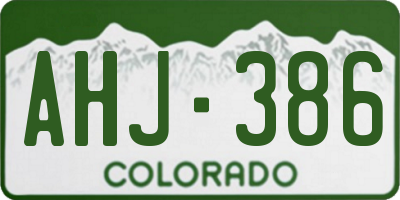 CO license plate AHJ386