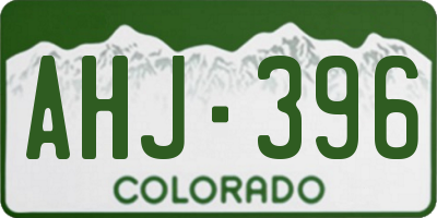 CO license plate AHJ396