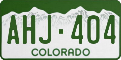 CO license plate AHJ404