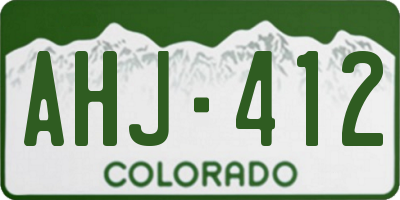 CO license plate AHJ412