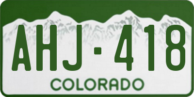 CO license plate AHJ418