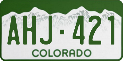 CO license plate AHJ421