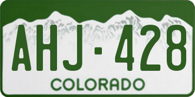 CO license plate AHJ428