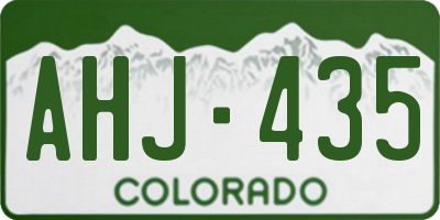 CO license plate AHJ435