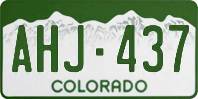 CO license plate AHJ437