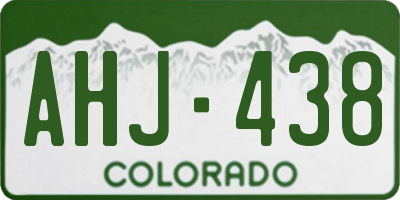 CO license plate AHJ438