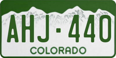 CO license plate AHJ440