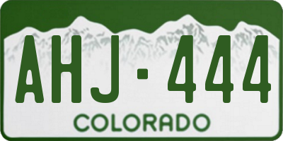 CO license plate AHJ444