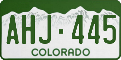 CO license plate AHJ445