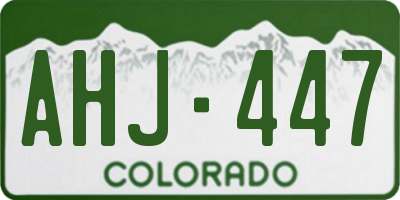 CO license plate AHJ447