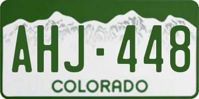 CO license plate AHJ448