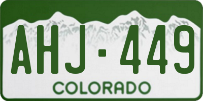 CO license plate AHJ449