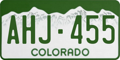 CO license plate AHJ455