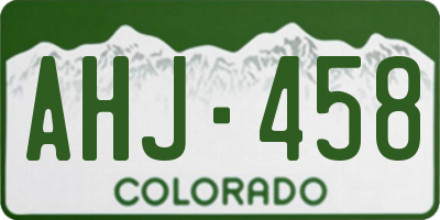 CO license plate AHJ458
