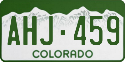 CO license plate AHJ459