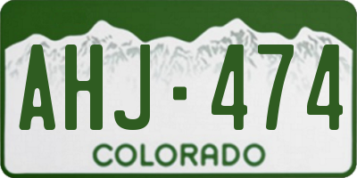 CO license plate AHJ474