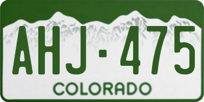 CO license plate AHJ475