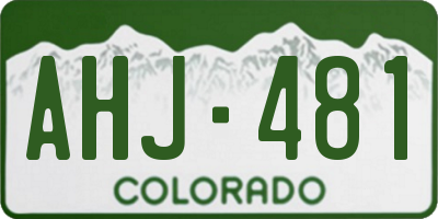 CO license plate AHJ481